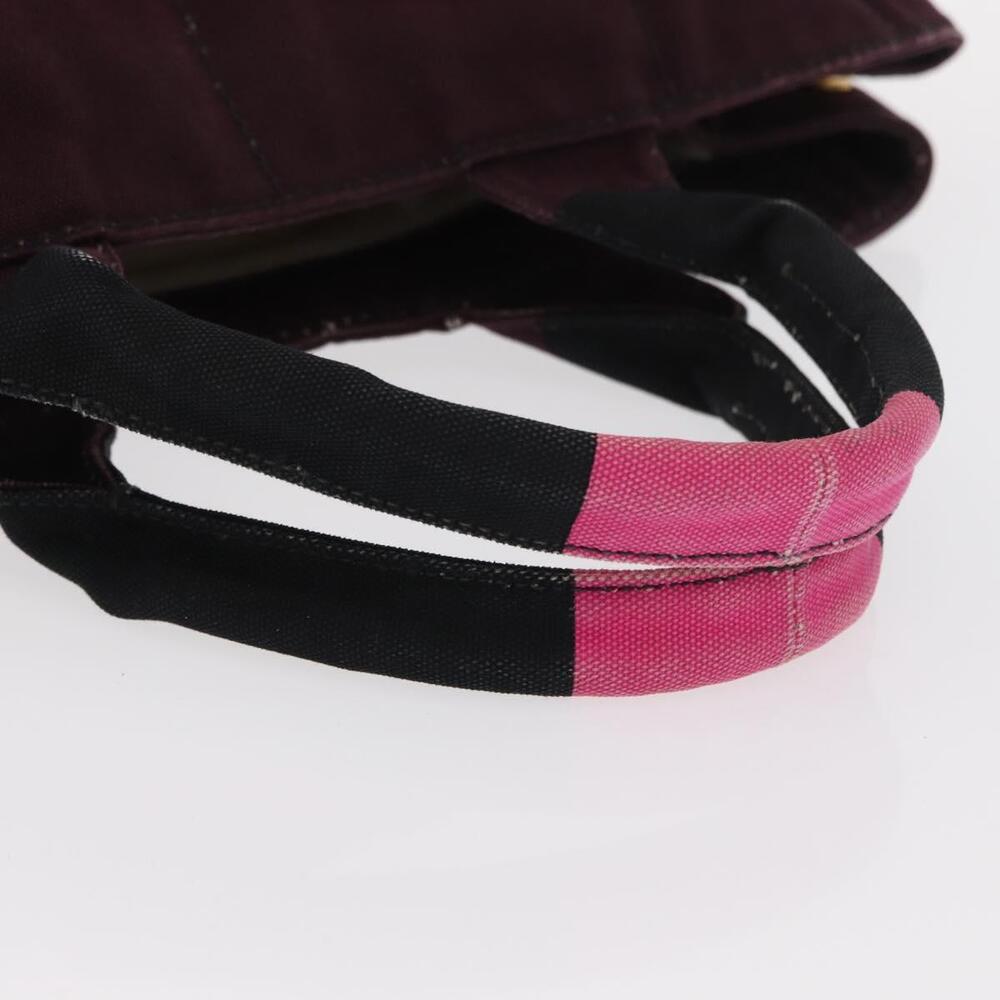 PRADA Canapa GM Hand Bag Canvas Pink Black Auth bs31630 - Picture 7 of 16
